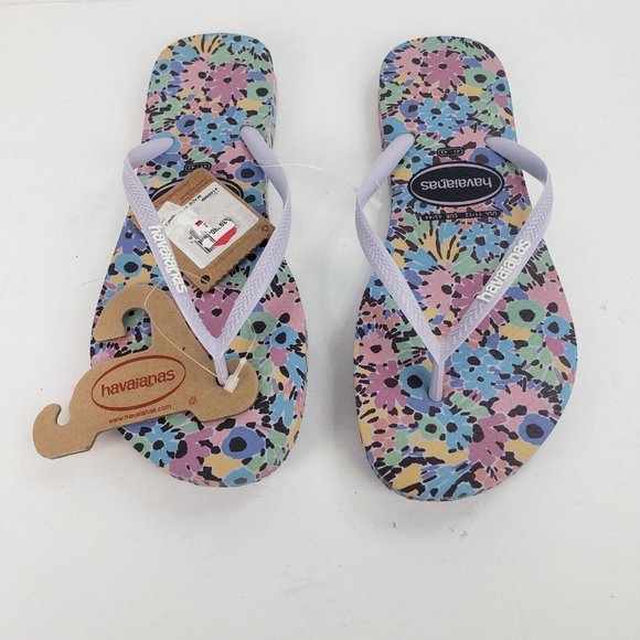 Havaianas Shoes - HAVAIANAS women's lilac floral flip flop Size 11/12 US